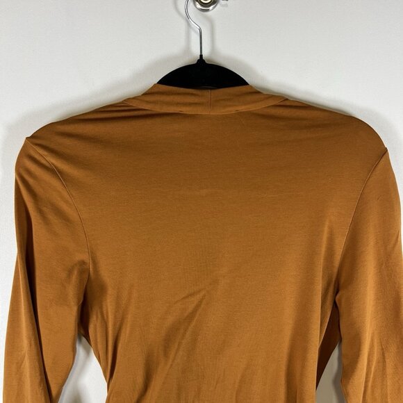 Peruvian‎ Connection Pima Cotton Top, Size M Rust Cyprus Faux Wrap Stretch Knit - Picture 7 of 8